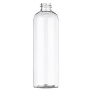 16oz Lot of (4) Clear Plastic Bottles With Black Cap