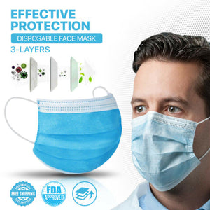 nogle få akavet Rytmisk 3 Ply 50 Pack Disposable Surgical Face Mask – Ez Products USA